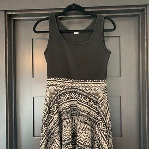 Black Print Mini Dress